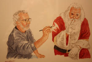 WatercolorPortraits/ASelfPortraitWithSanta.jpg